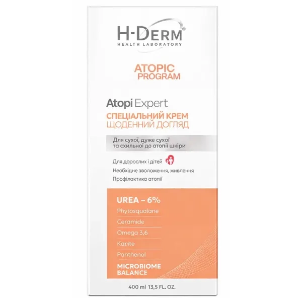 %Спеціальний крем Health Derm Laboratory Atopi Expert ATOPIC PROGRAM для атопічної шкіри обличчя та тіла 400 мл