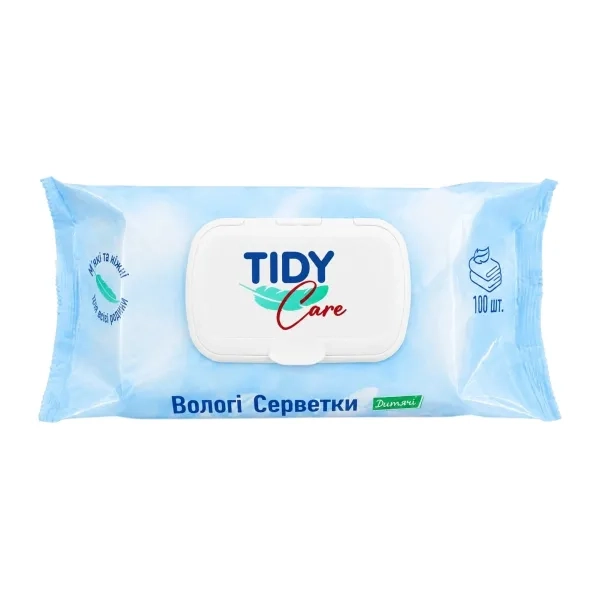 %Вологі серветки Tidy Care Дитячі з клапаном №100