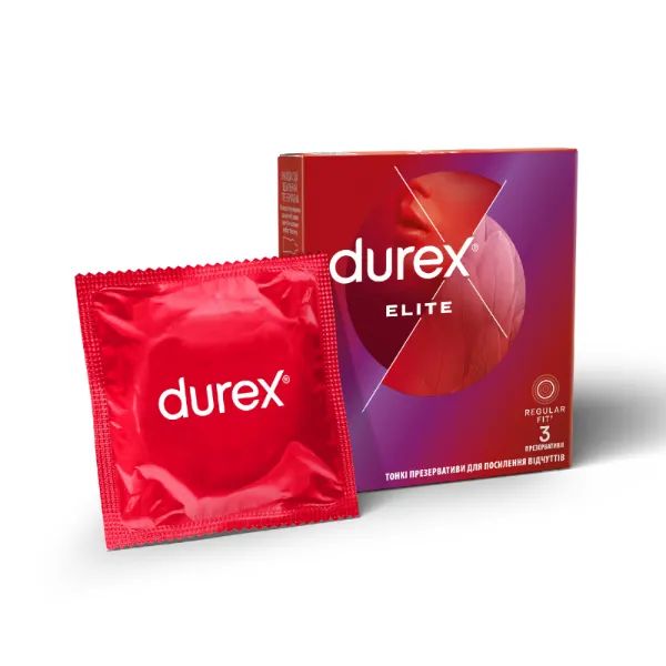 %Презервативи Durex elite тонкі №3
