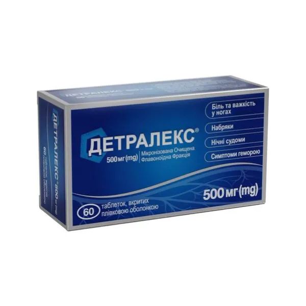 %Детралекс 500 мг таблетки покрытые пленочной оболочкой №60