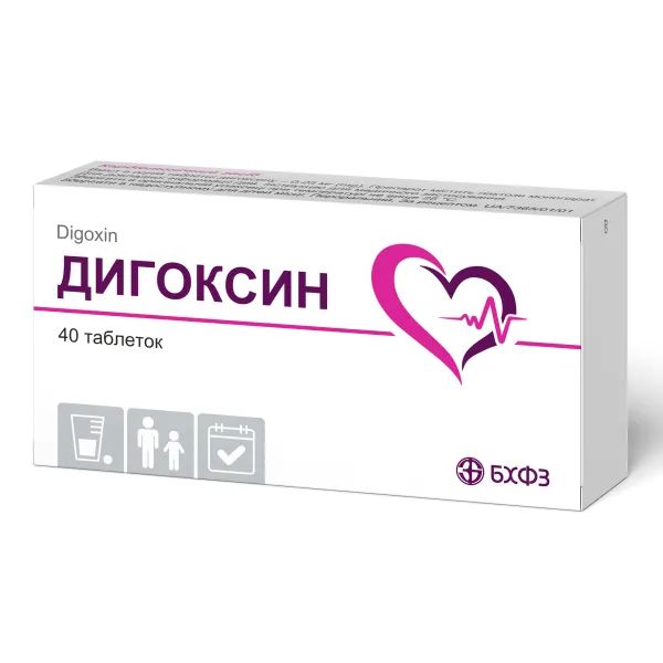 %Дигоксин таблетки 0,25 мг блістер №40