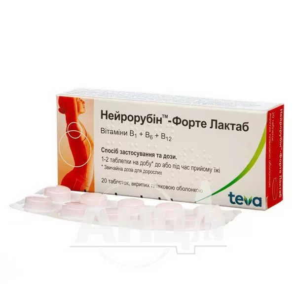 Нейрорубин-форте лактаб таблетки покрытые пленочной оболочкой №20