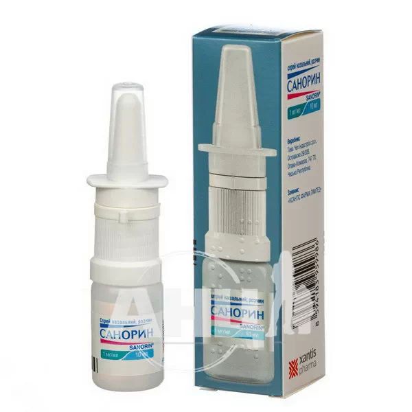 Санорин спрей назальний 1 мг/мл флакон 10 мл