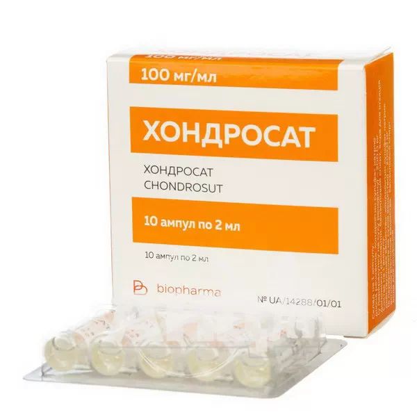 Хондросат розчин для ін'єкцій 100 мг/мл ампула 2 мл №10