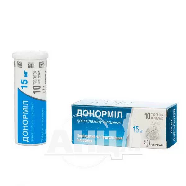 Донорміл таблетки вкриті оболонкою 15 мг туба №10