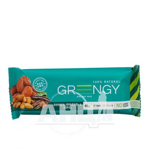 %Батончик Greengy финики, миндаль и кэроб 40 г