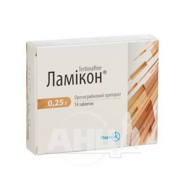 %Ламікон таблетки 0,25 г блістер №14