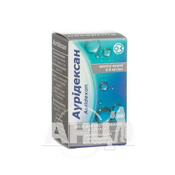 Аурідексан краплі вушні 0,5 мг/мл флакон 5 мл