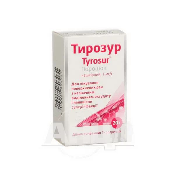 Тирозур порошок нашкірний флакон 20 г