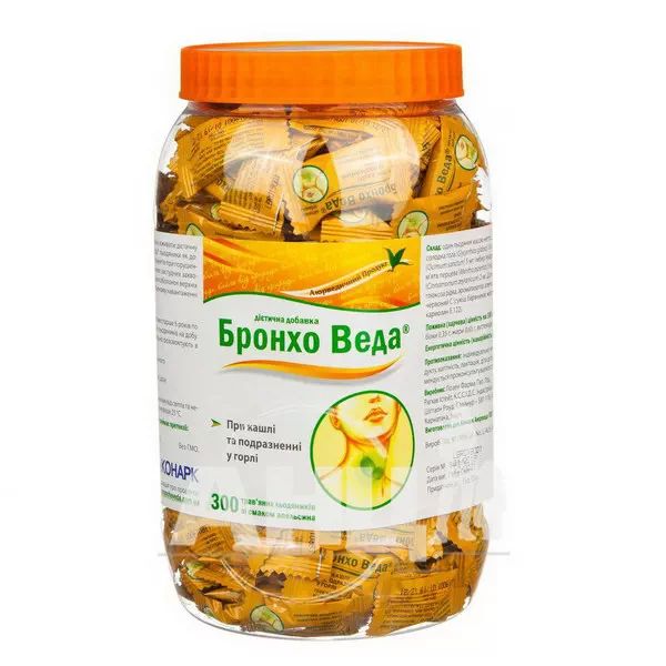 %Бронхо Веда леденцы апельсин №300