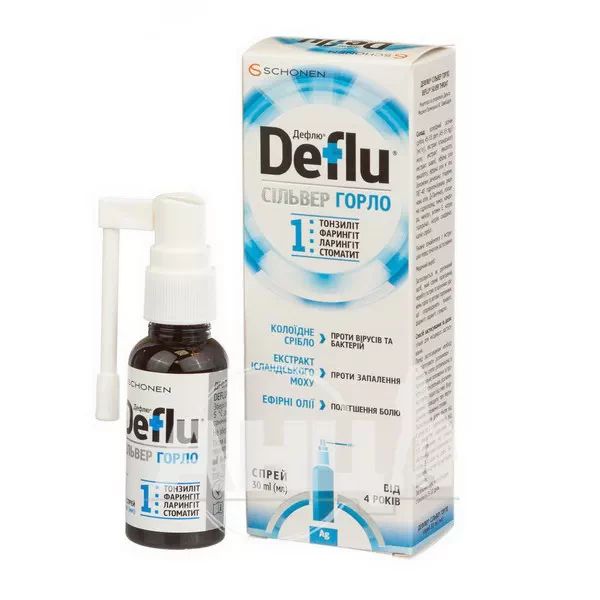 Дефлю Сильвер лосьон-спрей для горла 30 мл