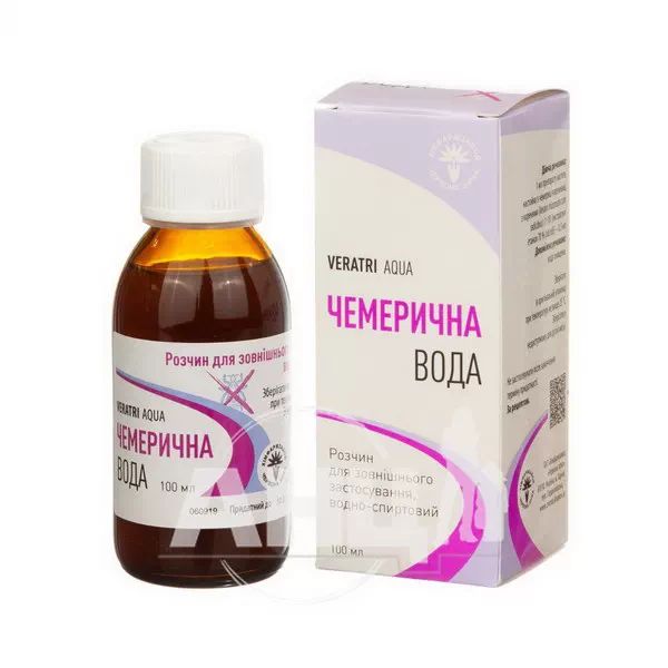 Чемеричная вода раствор водно-спиртовой для наружного применения флакон 100 мл