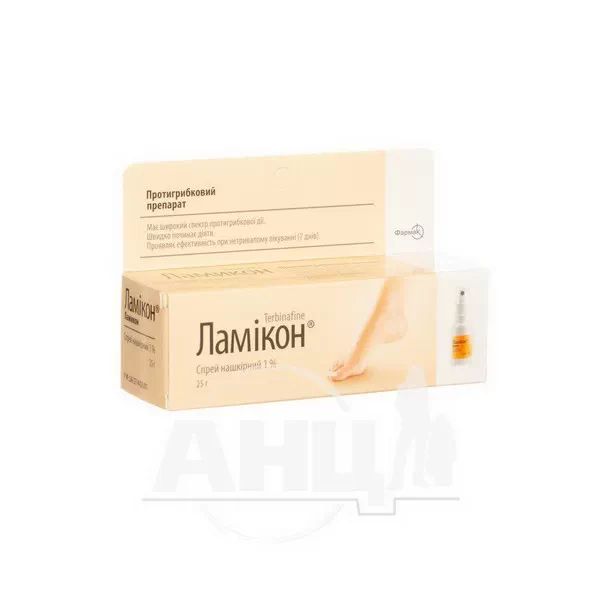 Ламікон спрей нашкірний 1 % флакон 25 г