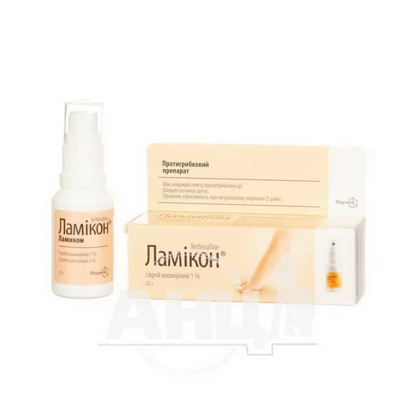 Ламікон спрей нашкірний 1 % флакон 25 г
