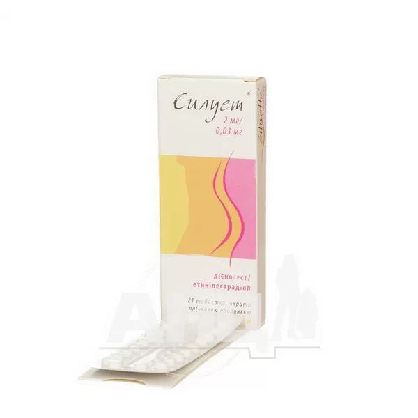 Силует таблетки вкриті плівковою оболонкою 2,03 мг блістер №21