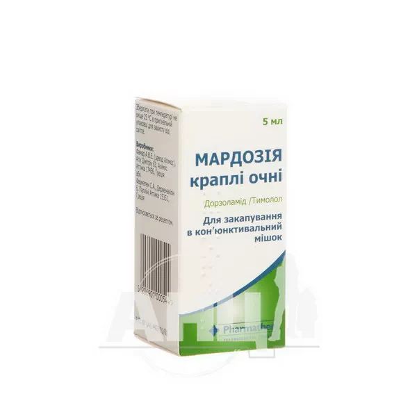 Мардозія краплі очні розчин 20 мг/мл + 5 мг/мл флакон-крапельниця 5 мл