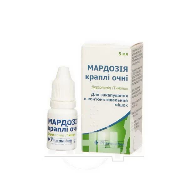 Мардозія краплі очні розчин 20 мг/мл + 5 мг/мл флакон-крапельниця 5 мл