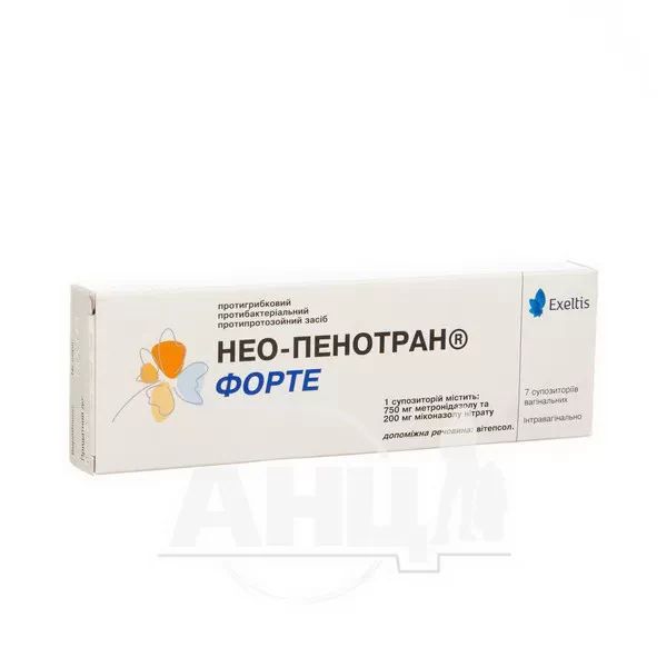 %Нео-Пенотран форте супозиторії вагінальні з ковпачком для пальця №7