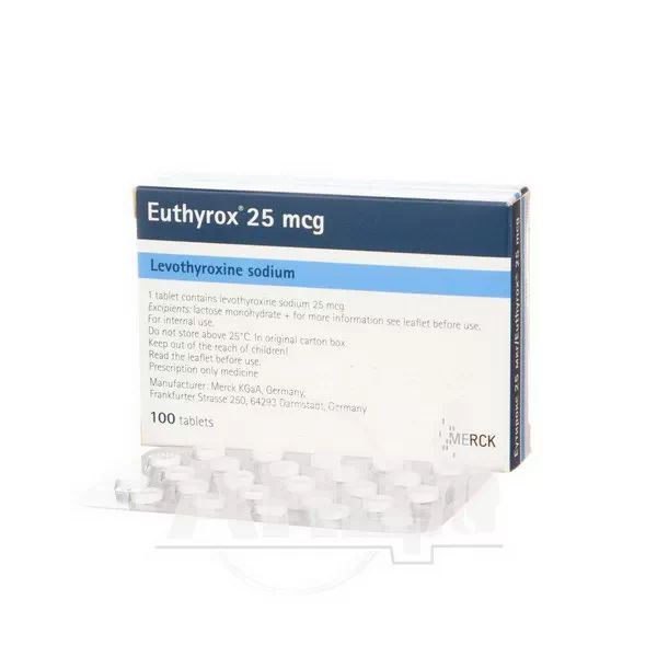 Эутирокс таблетки 25 мкг блистер №100