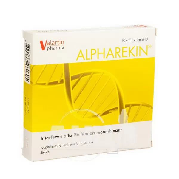 %Альфарекін ліофілізований порошок для розчину для ін'єкцій 1000000 МО флакон №10