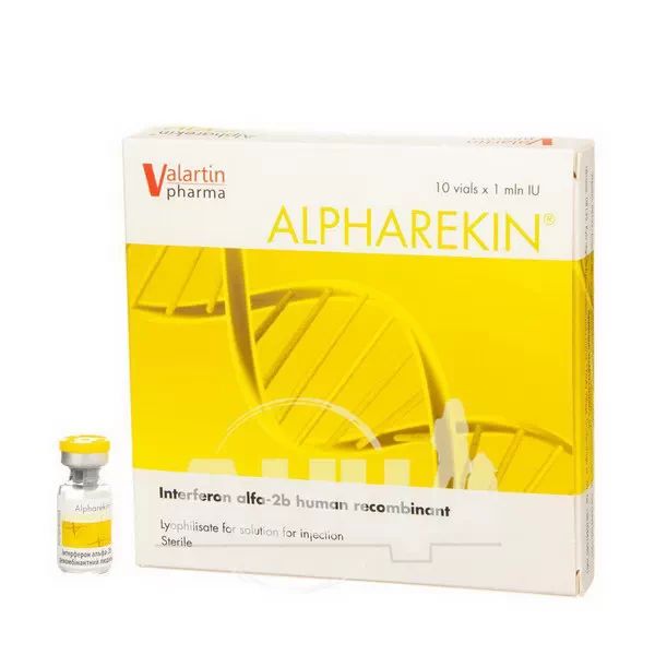 Альфарекін ліофілізований порошок для розчину для ін'єкцій 1000000 МО флакон №10