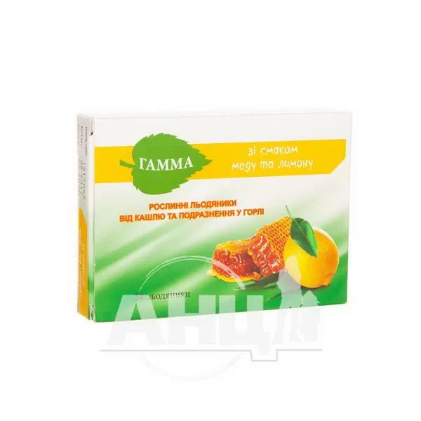 %Гамма растительные леденцы от кашля и раздражения в горле со вкусом меда и лимона №24