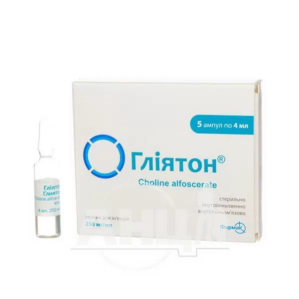 Глиятон раствор для инъекций 250 мг/мл ампула 4 мл №5