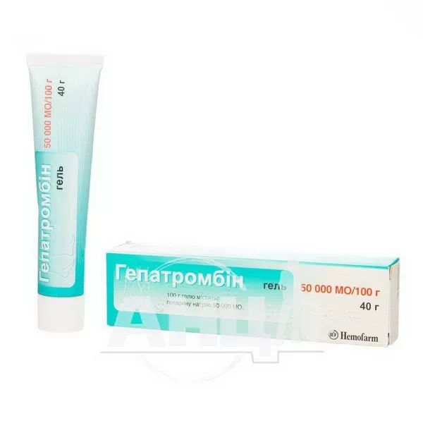 Гепатромбин гель 50000 ме/100 г туба 40 г