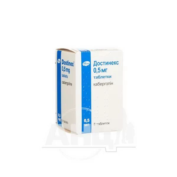 %Достинекс таблетки 0,5 мг №8