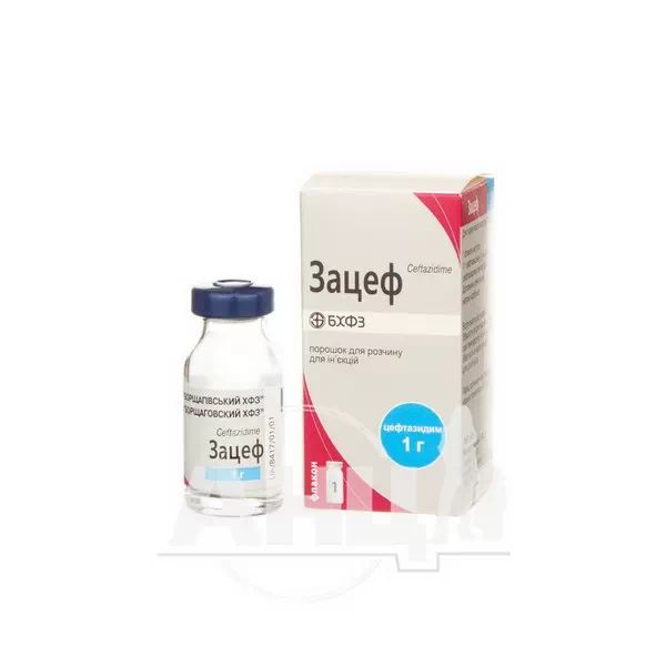 Зацеф порошок для розчину для ін'єкцій 1 г флакон №1