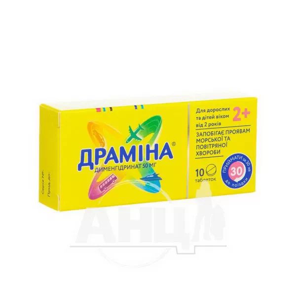 %Драміна таблетки 50 мг №10
