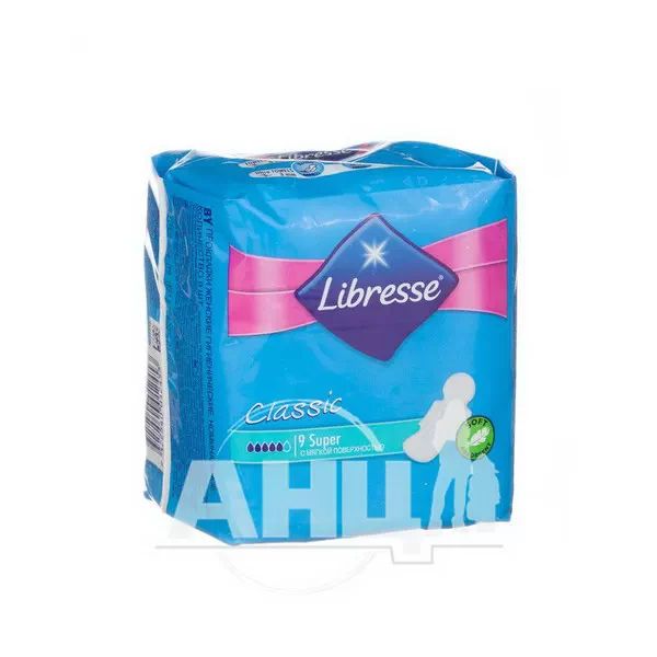 %Прокладки жіночі гігєнічні Libresse Classic Ultra Super Clip soft №9