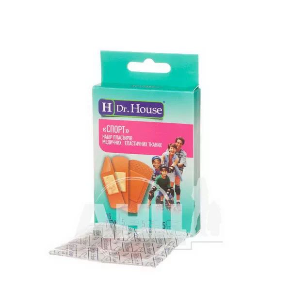 Набор пластырей медицинских Dr. House спорт эластичных тканевых №15