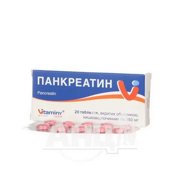 Панкреатин таблетки покрытые оболочкой кишечно-растворимой блистер №20