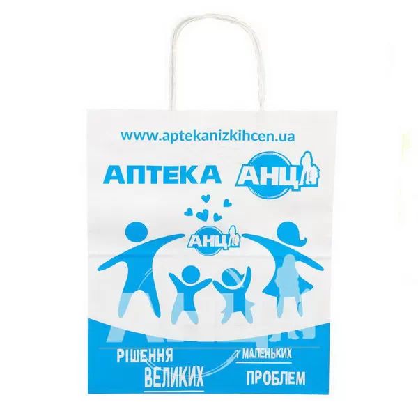 %Пакет паперовий білий 30х25х15 фірмовий (АНЦ)