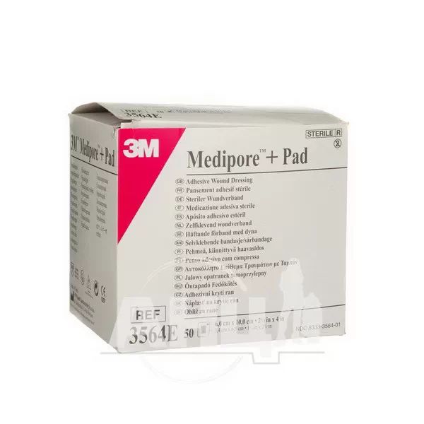 %Пов'язка адгезивна для закриття ран 3М Medipore + pad 6 см х 10 см