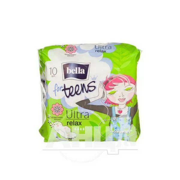 %Прокладки гігієнічні Bella for Teens Ultra Relax Extra Soft deo Green tea №10