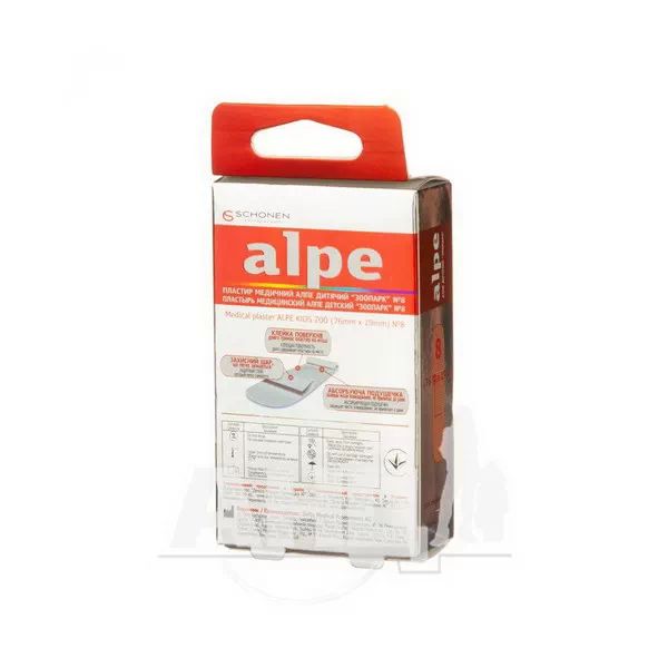 Пластырь медицинский Alpe детский зоопарк 76х19 мм №8