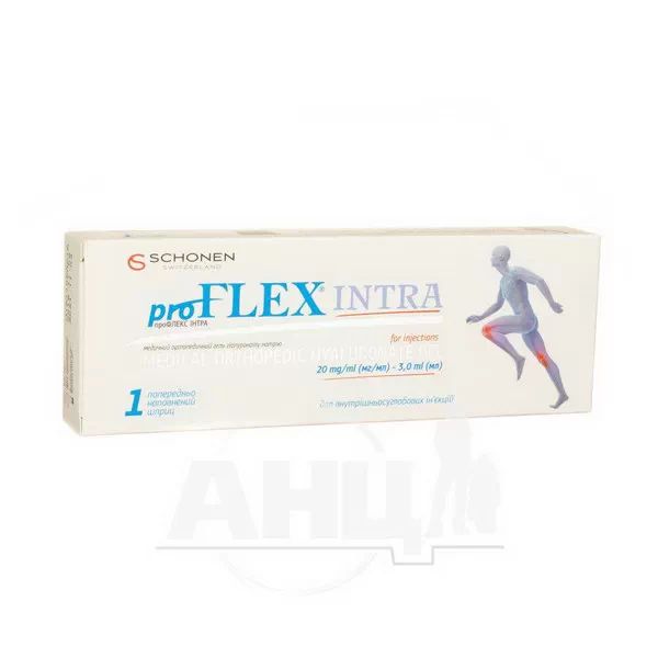 %Профлекс Інтра медичний ортопедичний гель гіалуроната натрію для ін'єкцій 20 мг / мл в попередньо наповненому шприці 3 мл №1