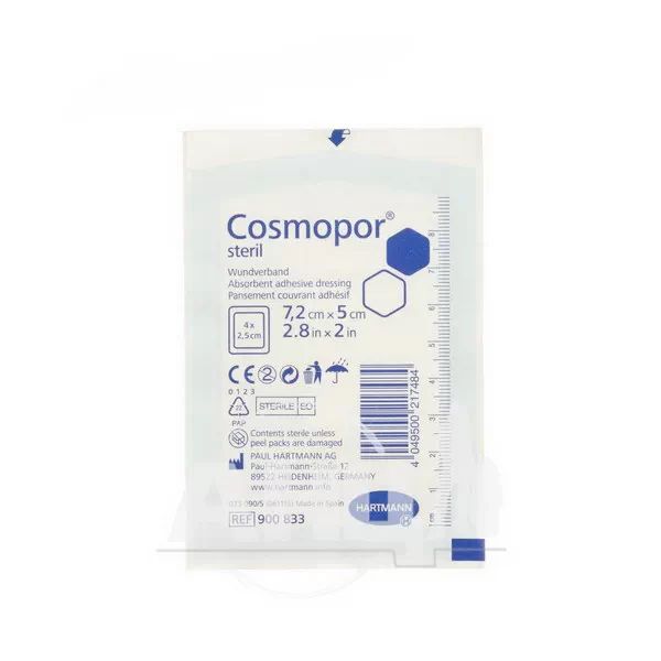 %Повязка пластырного типа самоклеющаяся на рану Cosmopor Steril стерильная 7,2 см х 5 см №1