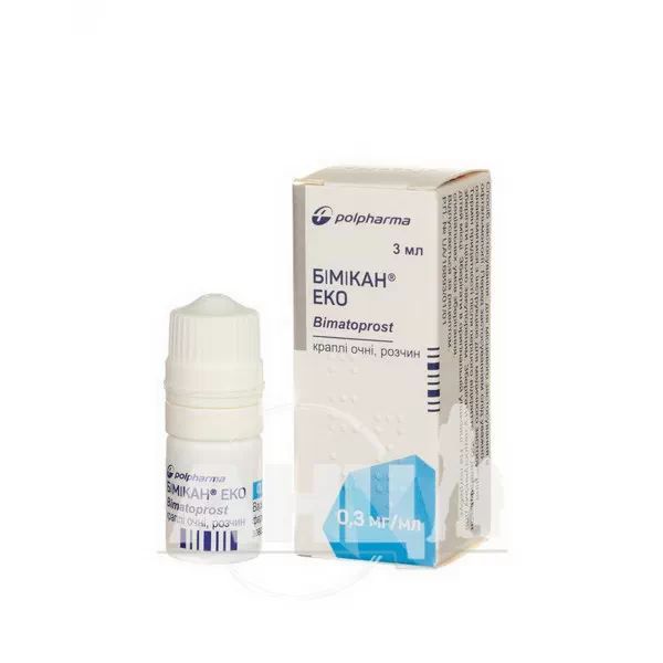 Бімікан Еко краплі очні розчин 0,3 мг/мл флакон-крапельниця 3 мл