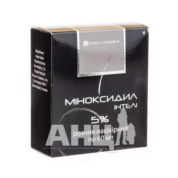 %Міноксидил Інтелі розчин нашкірний 5 % флакон 60 мл №1