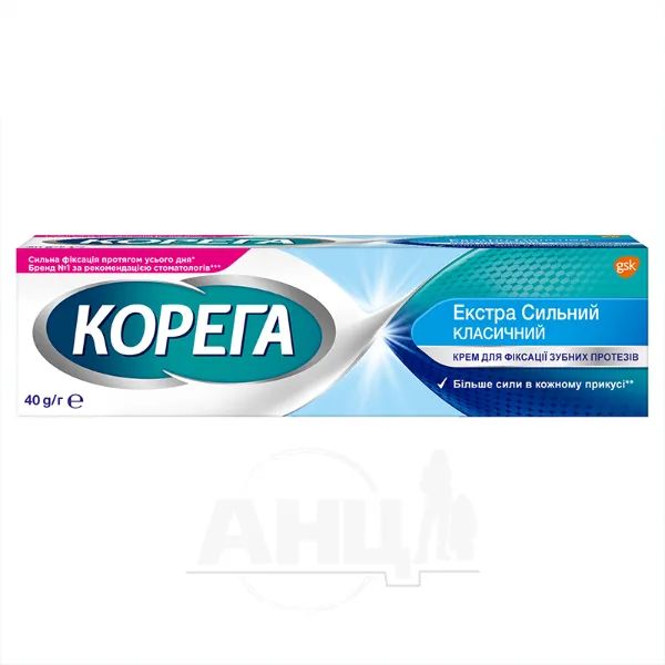 %Крем для фіксації зубних протезів Корега Екстра сильний 40 мл