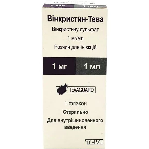 %Вінкристин-Тева розчин для ін'єкцій 1 мг/мл флакон 1 мл №1