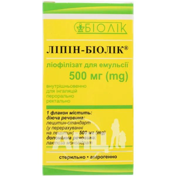 %Ліпін-Біолік порошок ліофілізований для приготування розчину 500 мг флакон №1