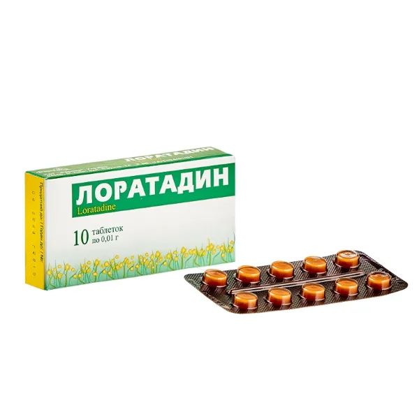 %Лоратадин таблетки 0,01 г блістер №10