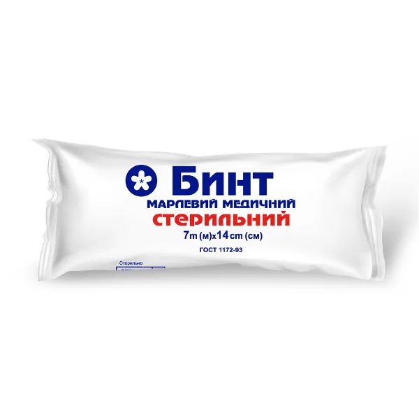 %Бинт марлевый медицинский стерильный 7 м х 14 см