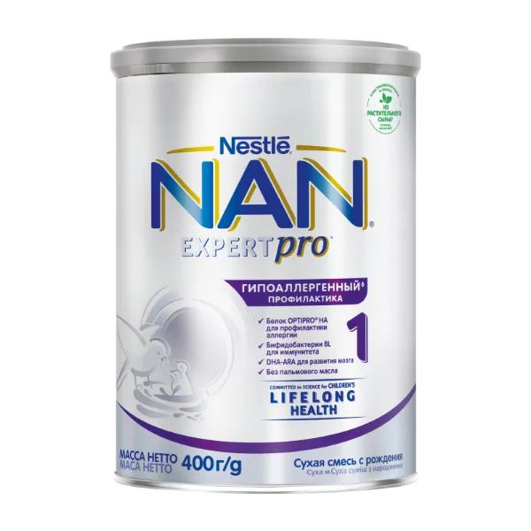 %Смесь молочная Nestle NAN Optipro НА 1 Гипоаллергенный 400 г