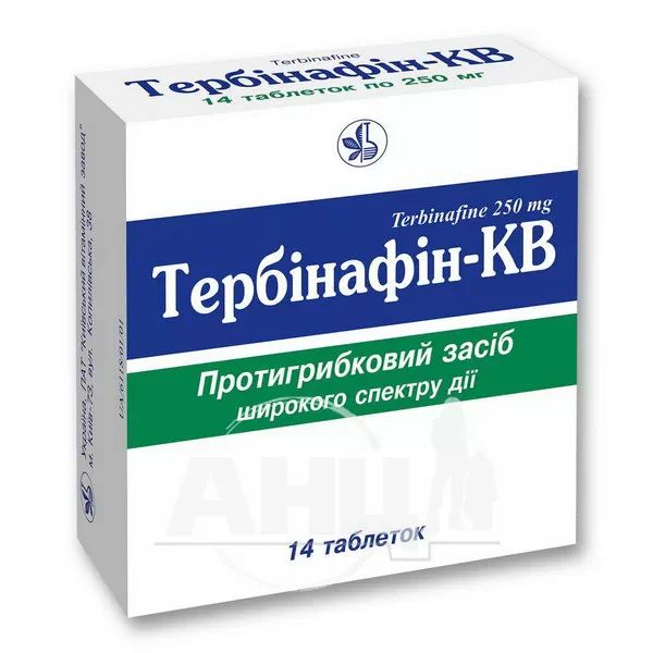 %Тербінафін-КВ таблетки 250 мг блістер №14