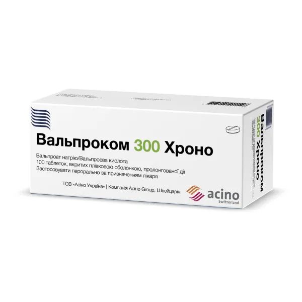 %Вальпроком 300 Хроно таблетки пролонгированные покрытые пленочной оболочкой блистер №100